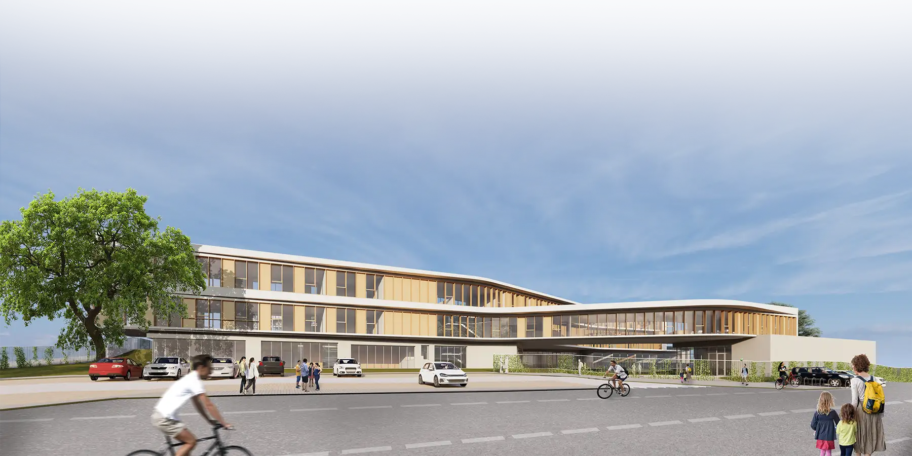 Colegio A Florida Alzado sur con cielo