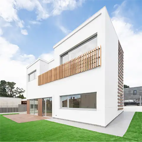 vivienda unifamiliar oleiros vista ángulo derecho